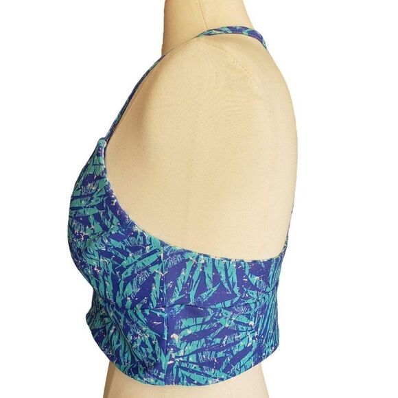 Women's Swimwear Tankini T-Back Beach Blue Reversible V-Neck Bikini Top XL - Picture 8 of 9